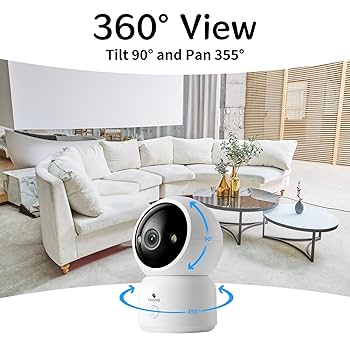 2PCS 2K Smart Home Security Cameras, 5G/2.4G WiFi 360°View